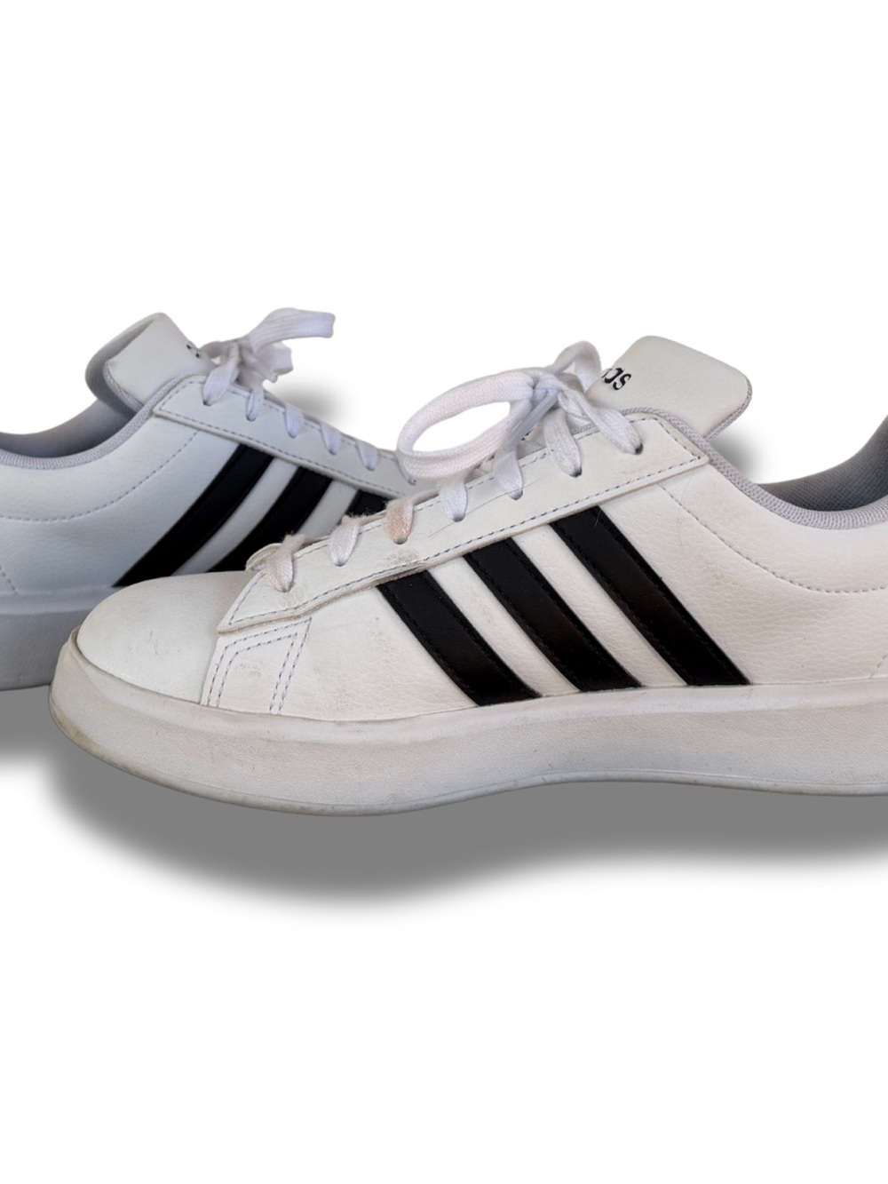 adidas White Sneakers with Black Stripes - Men's Casual Trainers